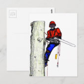Boomchirurg Arborist op het werk cadeau Chainzaag Briefkaart (Voorkant / Achterkant)