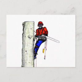 Boomchirurg Arborist op het werk cadeau Chainzaag Briefkaart