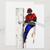 Boomchirurg Arborist op het werk cadeau Chainzaag Briefpapier (Voorkant / Achterkant)