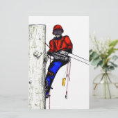 Boomchirurg Arborist op het werk cadeau Chainzaag Briefpapier (Staand voorkant)