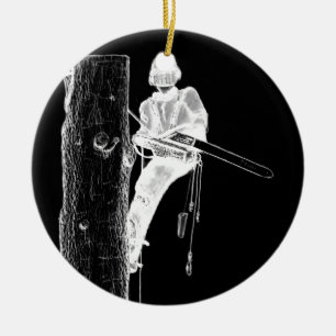 Boomchirurg Arborist op het werk cadeau Chainzaag Keramisch Ornament