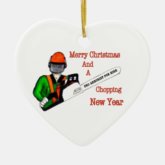Boomchirurg Arborist op het werk cadeau Chainzaag Keramisch Ornament (Voorkant)