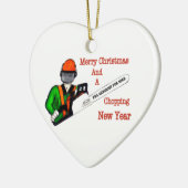 Boomchirurg Arborist op het werk cadeau Chainzaag Keramisch Ornament (Links)