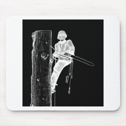 Boomchirurg Arborist op het werk cadeau Chainzaag Muismat (Voorkant)