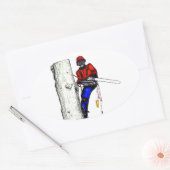 Boomchirurg Arborist op het werk cadeau Chainzaag Ovale Sticker (Envelop)
