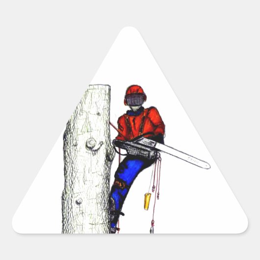 Boomchirurg Arborist op het werk cadeau Chainzaag Sticker (Voorkant)