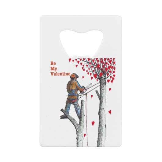 Boomchirurg Arborist Valentijn Card Creditkaart Flessenopener (Voorkant)