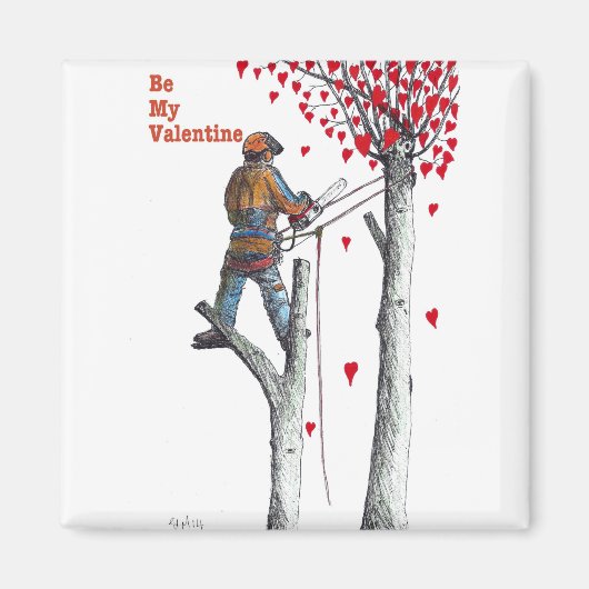 Boomchirurg Arborist Valentijn Card Magneet (Voorkant)