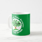 Boomchirurg. Boomkapsel en -luiing. Koffiemok (Voorkant links)