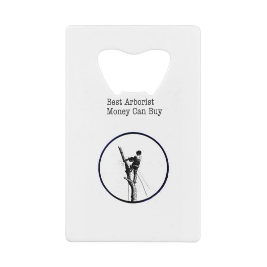 Boomchirurg in de boorgansoren creditkaart flessenopener (Voorkant)