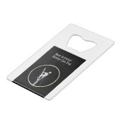 Boomchirurg in de boorgansoren creditkaart flessenopener (Voorkant Gekanteld)