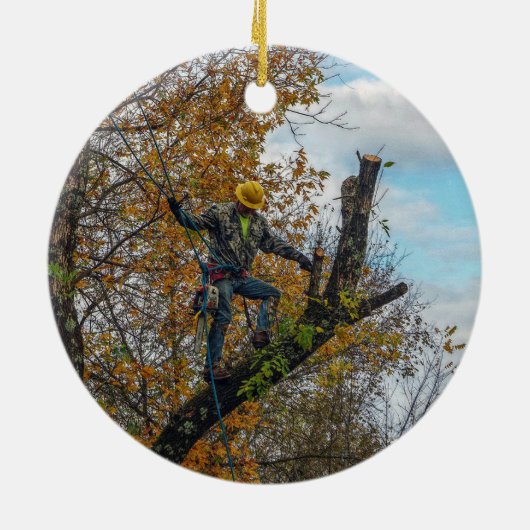 Boomchirurg Keramisch Ornament (Achterkant)