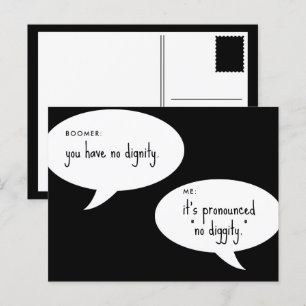 boomer geen waardigheids grap briefkaart