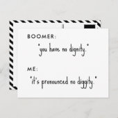 boomer geen waardigheids grap briefkaart (Voorkant / Achterkant)