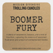 Boomer Humor Kaarsetiketten Vierkante Sticker (Voorkant)