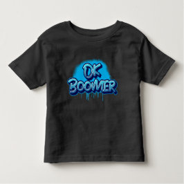Boomer in blauwe graffiti kinder shirts