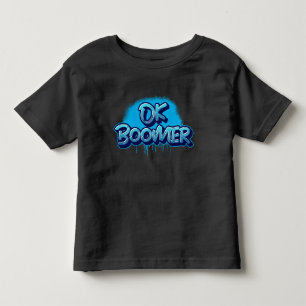 Boomer in blauwe graffiti kinder shirts