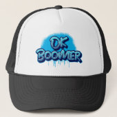Boomer in blauwe graffiti trucker pet (Voorkant)