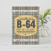 Boomer verjaardagsuitnodiging kaart (Staand voorkant)