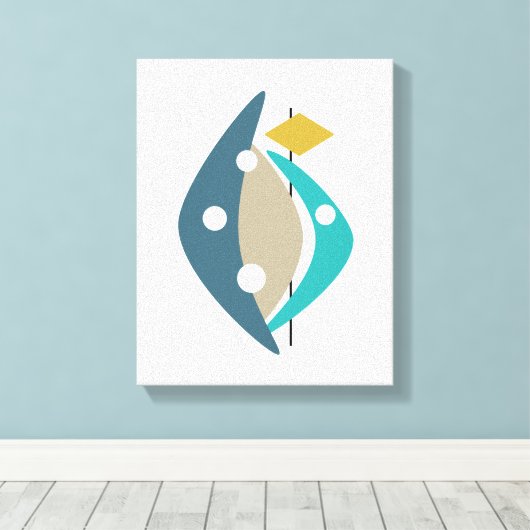 Boomerang Arc Mid Century 11 "x 14" gewikkeld doek Canvas Afdruk (Insitu (Houten vloer))