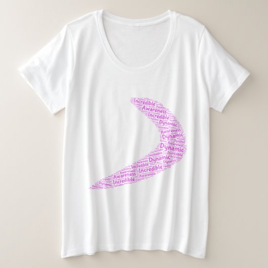 Boomerang Dynamisch, ongelooflijk, bewustzijn Grote Maat T-shirt (Design voorkant)