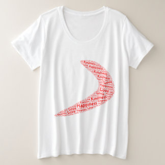 Boomerang Geluk, vriendelijkheid, liefde Grote Maat T-shirt