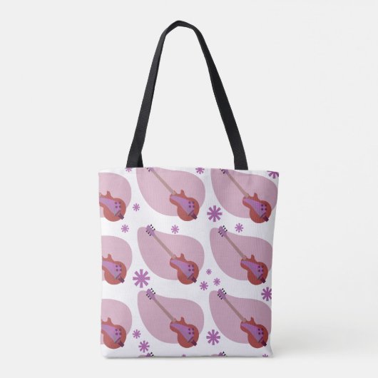 Boomerang  Guitars Retro Time Pattern Tote Bag (Achterkant)