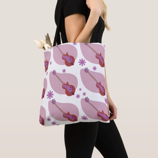 Boomerang  Guitars Retro Time Pattern Tote Bag (Dichtbij)