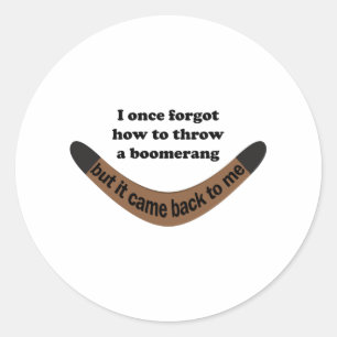Boomerang Joke Ronde Sticker
