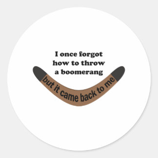 Boomerang Joke Ronde Sticker