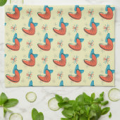 Boomerang Kidney Shaped Atomic Retro Mod Dish Theedoek (Gevouwen)