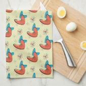 Boomerang Kidney Shaped Atomic Retro Mod Dish Theedoek (Quarter Fold)