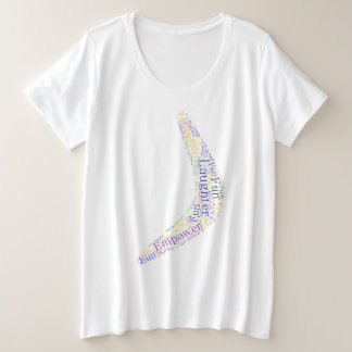 Boomerang Lachen, Plezier, Empower Grote Maat T-shirt
