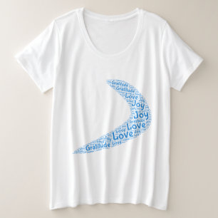 Boomerang liefde, dankbaarheid, vreugde grote maat t-shirt
