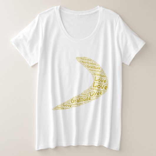 Boomerang Liefde, dankbaarheid, waardering Grote Maat T-shirt (Design voorkant)