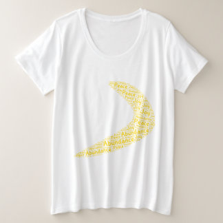Boomerang overvloed, vrede, vreugde grote maat t-shirt