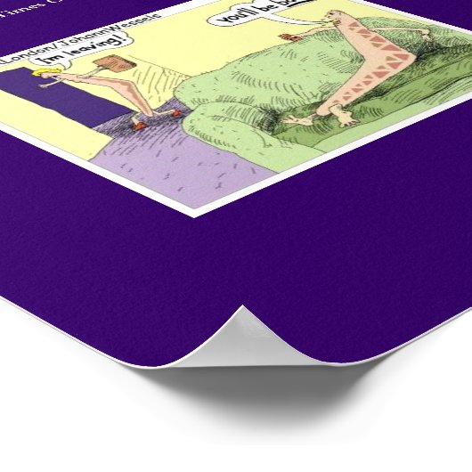 Boomerang Relaties Funny Cartoon Poster (Hoek)