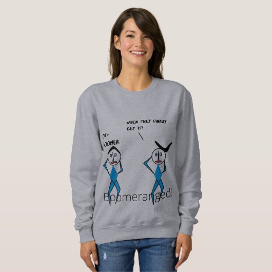 Boomeranged, zijnde een basisch Sweatshirt voor de (Voorkant volledig)