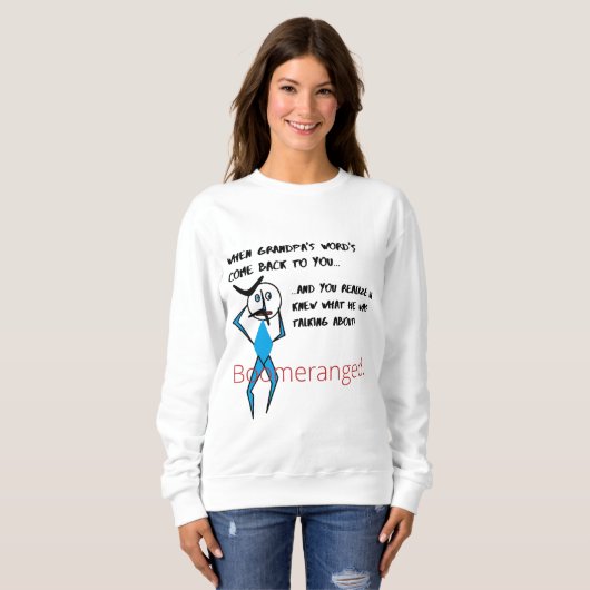 Boomeranged, zijnde een basisch Sweatshirt voor de (Voorkant volledig)
