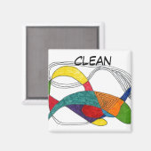 "Boomerangs" Abstracte afwasmachine Magnet (Voorkant / Achterkant)