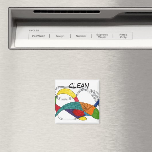 "Boomerangs" Abstracte afwasmachine Magnet (Insitu (Vaatwasser))