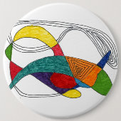 "Boomerangs" Abstracte Art Button (Voorkant)