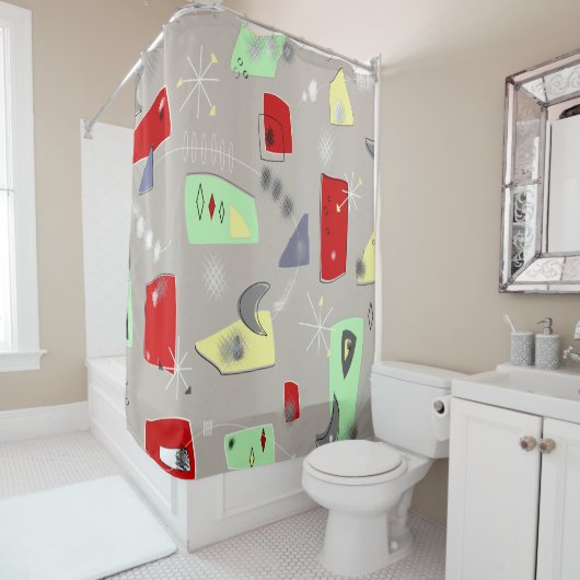 Boomerangs en Abstracts uit de middeleeuwen Douchegordijn (In situ)