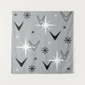 Boomerangs en Stars Grey uit de jaren vijftig Wandkleed (Voorkant (horizontaal))