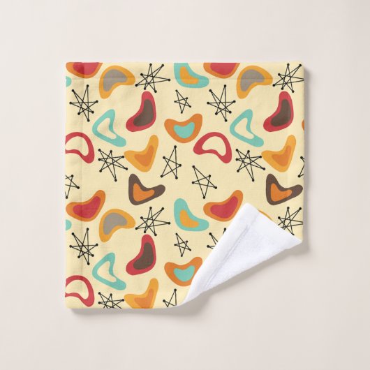 Boomerangs en sterren bad handdoek (Wasdoekje)