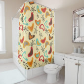 Boomerangs en sterren douchegordijn (In situ)