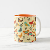 Boomerangs en sterren tweekleurige koffiemok (Voorkant rechts)