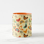 Boomerangs en sterren tweekleurige koffiemok (Center)