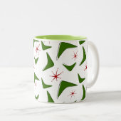 Boomerangs en sterren tweekleurige koffiemok (Voorkant rechts)