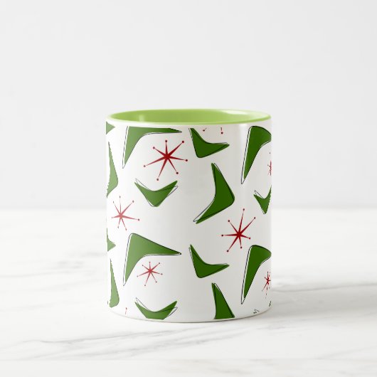 Boomerangs en sterren tweekleurige koffiemok (Center)